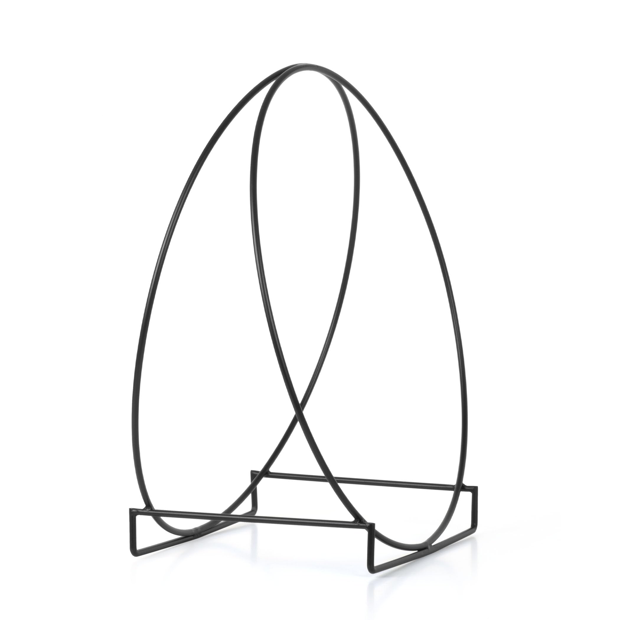 Moritz Kaminholzregal rund 51 cm Metall schwarz Brennholz innen modern | Feuerholzregal und Kaminholzständer in Ringform, freistehend, dekorative Holzaufbewahrung für Wohnzimmer, Kamin und Ofen