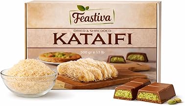 Feastiva Kataifi Shredded Fillo Dough 500 gr (17.6 oz) | Dried & Chopped Kadayif | Kurutulmus Katafi Phyllo Dough for Dubai Chocolate Filling, Kunafa, Knafeh | Dry Katifi Pastry 1.1 lb