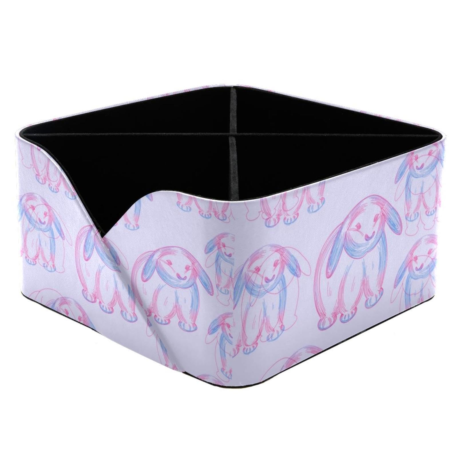 Porte-stylo lapin rectangulaire pour bureau d'enfant et maquillage de femme