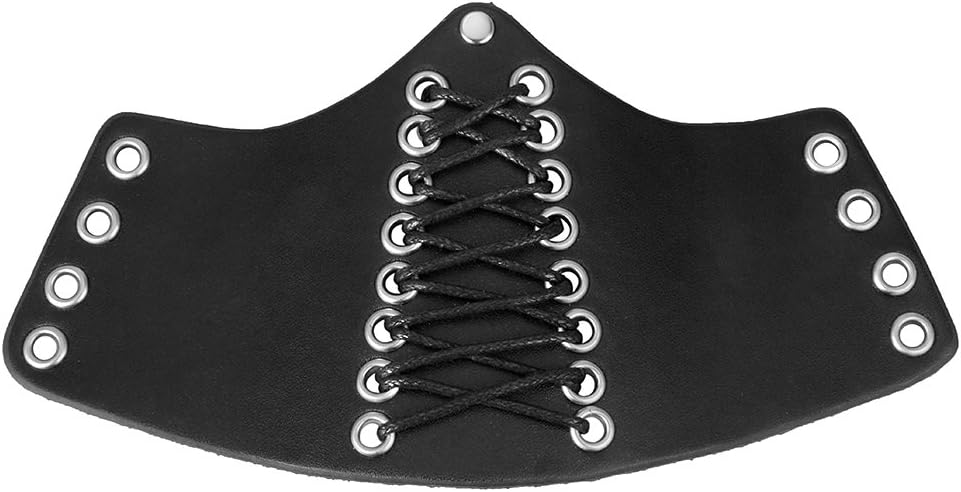 PU Leather Punk Arm Guard Opaska Średniowieczny Rycerz Karwasz Na Nadgarstek Czarny