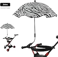 Vista 3 de Paraguas universal ajustable para silla de playa, sombrilla de protección UV con abrazadera, estampado de cebra