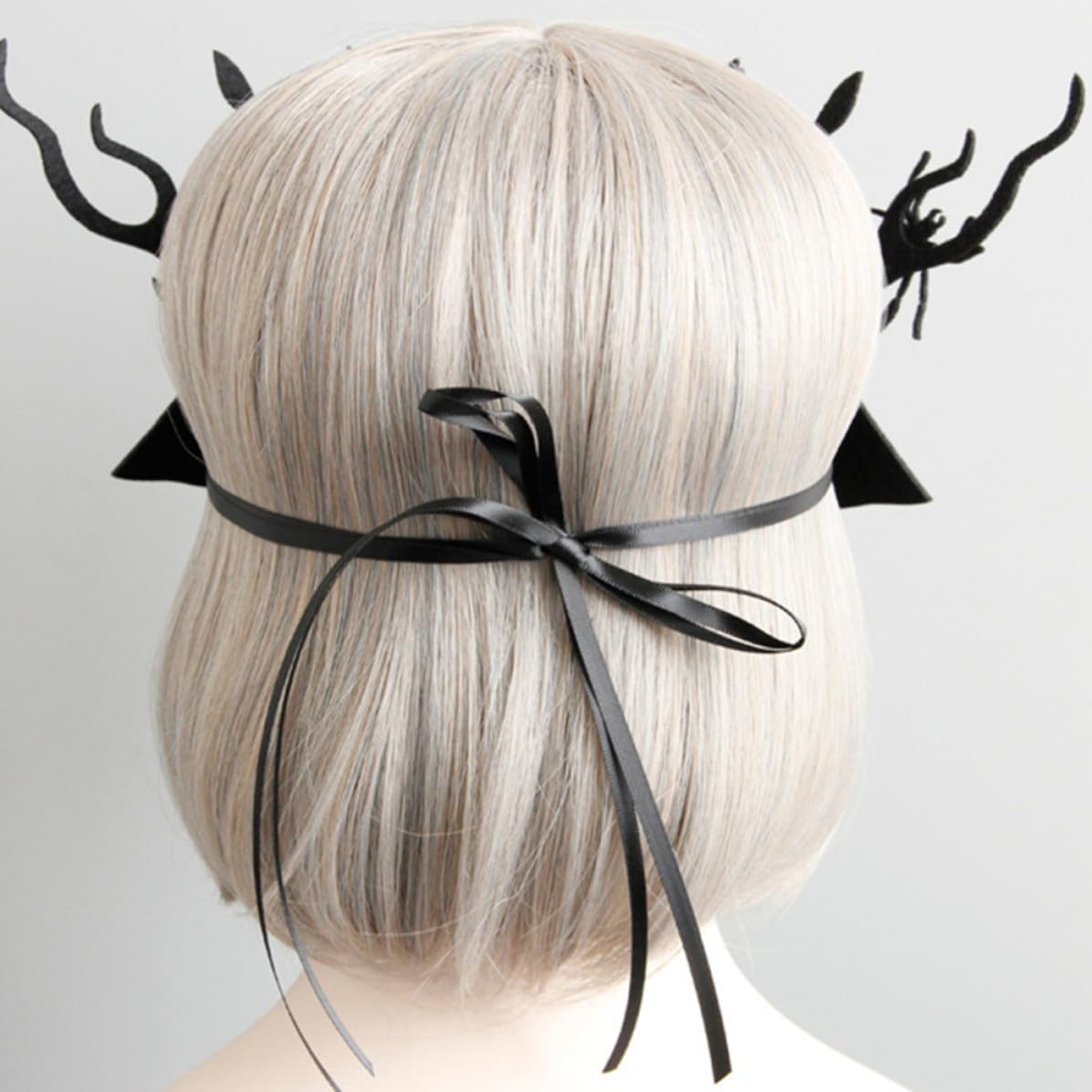 Halloween Half Face Mask, Black Felt Cloth Cosplay Party Accessory image 2
