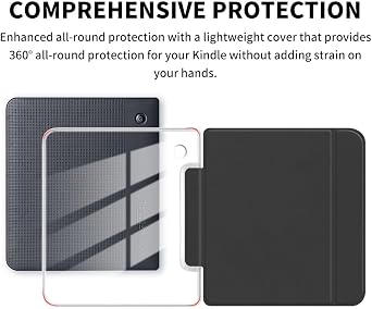 Case for 7 Kobo Libra Colour 2024 Released, Ultra Clear Soft Flexible Transparent TPU Back Cover with Auto Sleep/Wake for Kobo Libra Colour, Black