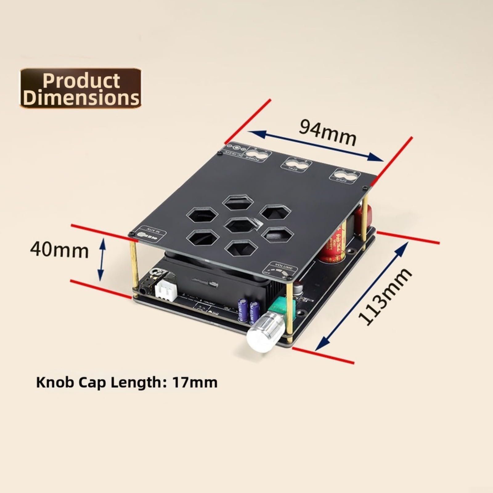 Placa de amplificador TPA3255 de doble canal de alta potencia, circuito de potencia pura de 600 W, entrada DC19-51 V, caja de metal de ganancia ajustable, protección inteligente MCU (integrado