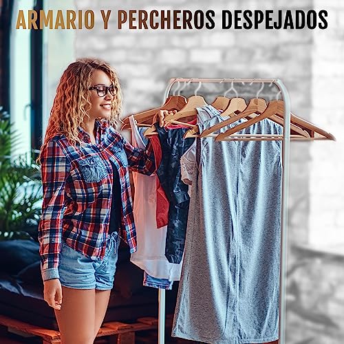 Miniatura 7 de Home Design Confort Pack 20 Perchas Ropa Madera - Cabides De Madeira Resistentes Y Elegantes Para Su Ropero - Perchas Madera 20 .