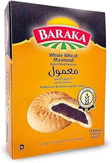 Baraka's Whole Wheat Maamoul Date Filled Pastries, 12 Pieces, 16.93 oz