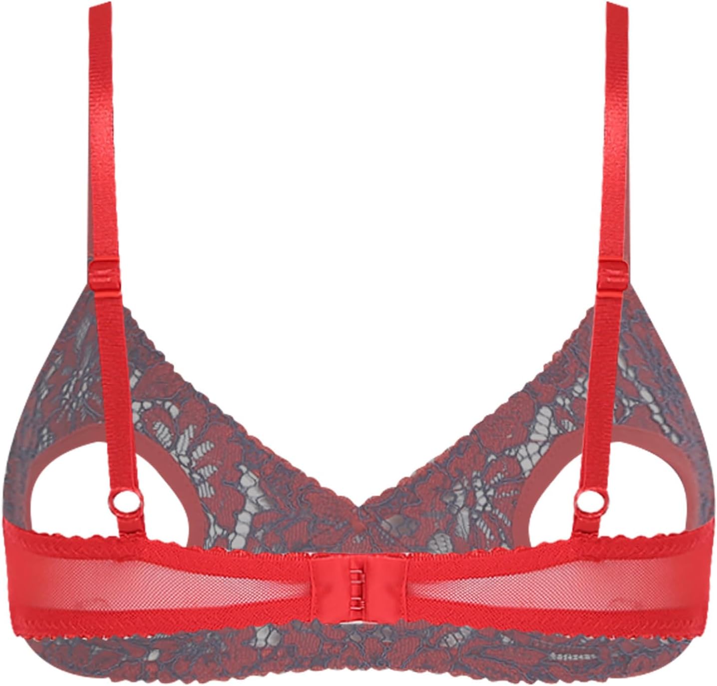 Women's Sheer Lace Hollow Out Bra Tops Open Nipples Wireless Unlined Bra Lingerie Bralette for Wedding Gift