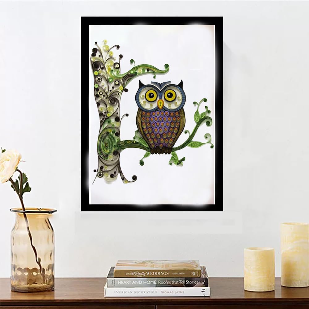Owl Paper Quilling Kit Paper Quilling Adult Craft Great for DIY Craft Workshop, Home Decoration, Birthday Gift,Adult Friend interaction.It's Suitable for Adult and Craftsmen.Creative Stress Reliee.