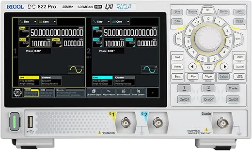 RIGOL DG822 Pro Waveform Generator 25MHz,2 Channels,16 bit Vertical Resolution, 625MSa/s Sample Rate, 2M(8M opt.) Arbitary...