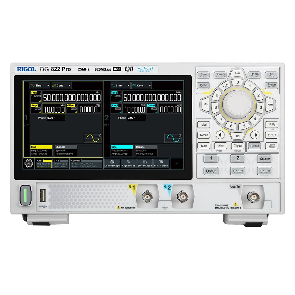 RIGOL DG822 Pro Waveform Generator 25MHz,2 Channels,16 bit Vertical Resolution, 625MSa/s Sample Rate, 2M(8M opt.) Arbitary... - Review, Price and Buying Guide