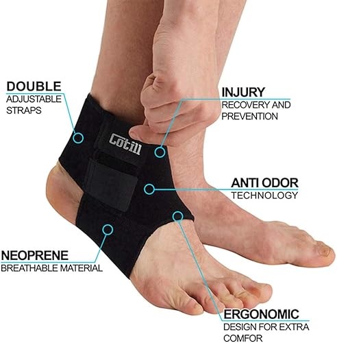 Miniatura 2 de Cotill - Tobillera ajustable de neopreno transpirable para correr y baloncesto