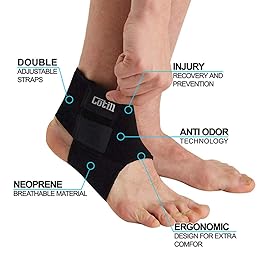 Cotill Ankle Support for Men and Women - Neoprene Breathable Adjustable Ankle Brace Sprain for Running, Basketball (Small)