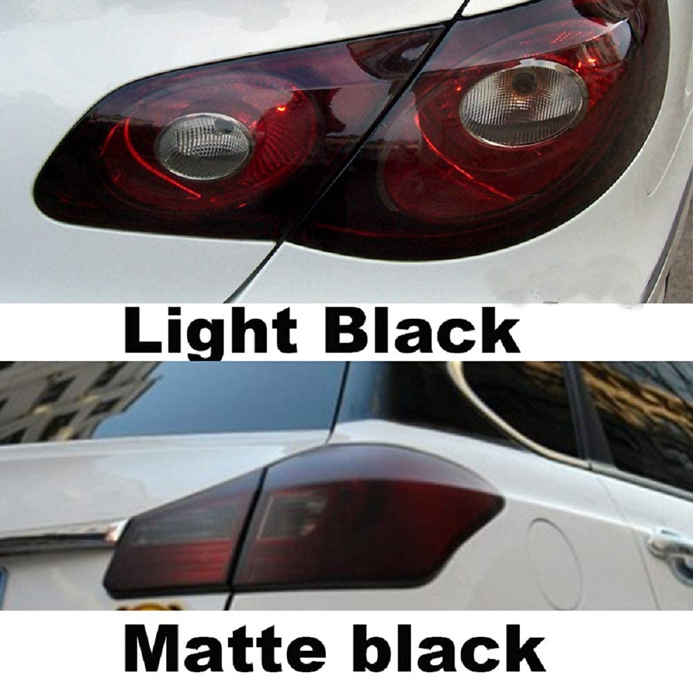Film de phare de voiture, TOTMOX Vinyl Cars Phare Feux arrière Feu arrière Film antibrouillard Film de protection pour vitres teintées Noir mat 30 cm * 180 cm