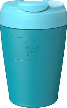 KeepCup Commuter Travel Mug - Insulated Stainless Steel Reusable Coffee Cup with Spillproof Flip Lid - 12oz/340ml - Eden Cloud