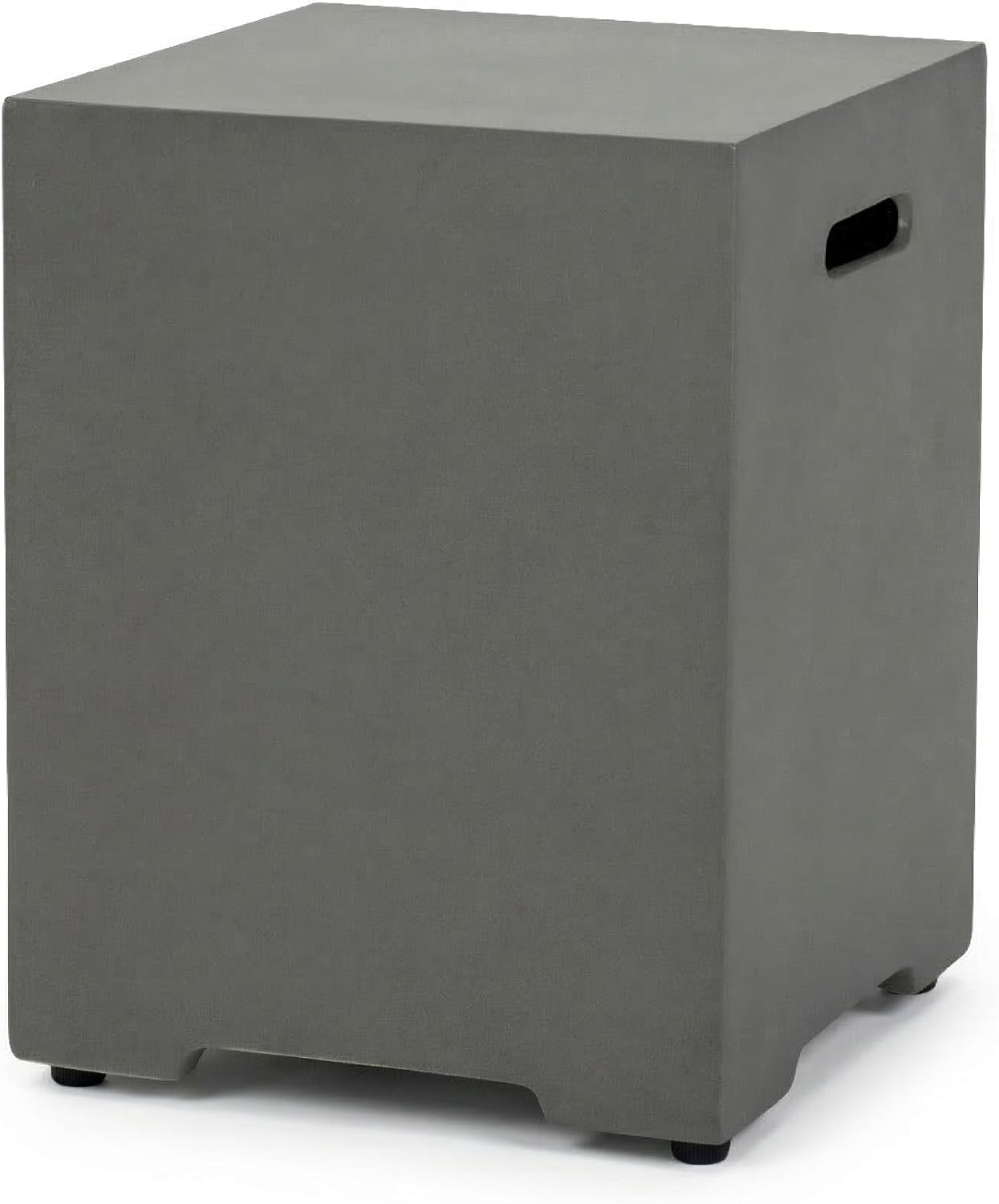 Propane Tank Cover 16-Inch, 20 LB Outdoor Tank Storage Hideaway Side Table for Gas Fire Pits, Light Concrete Tank Holder, Cement Grey