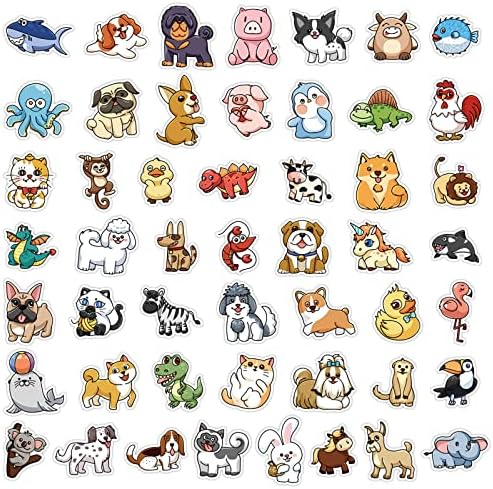 200PCS Animal Stickers,Cute Stickers for Children, Animal Stickers for Kids Teens Boys, Vinyl Stickers for Skateboard, Laptop, Phone, Car (Animal Stickers)