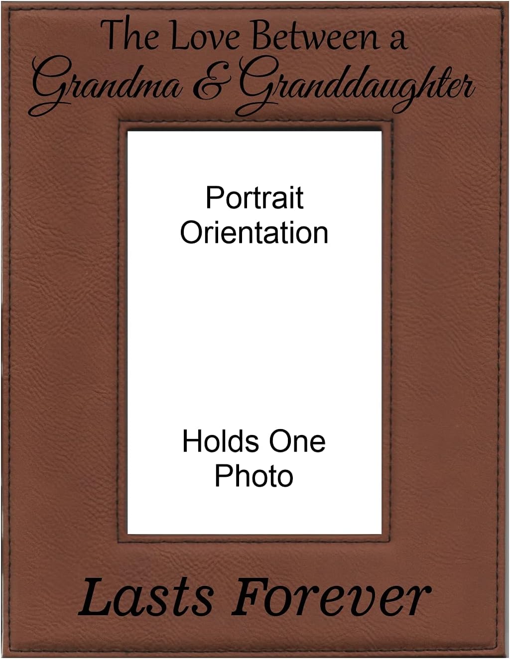 Grandma Gifts Love Between a Grandma and Granddaughter Lasts Forever Engraved Leatherette Picture Frame Mothers Day (4x6 Landscape, Gray)