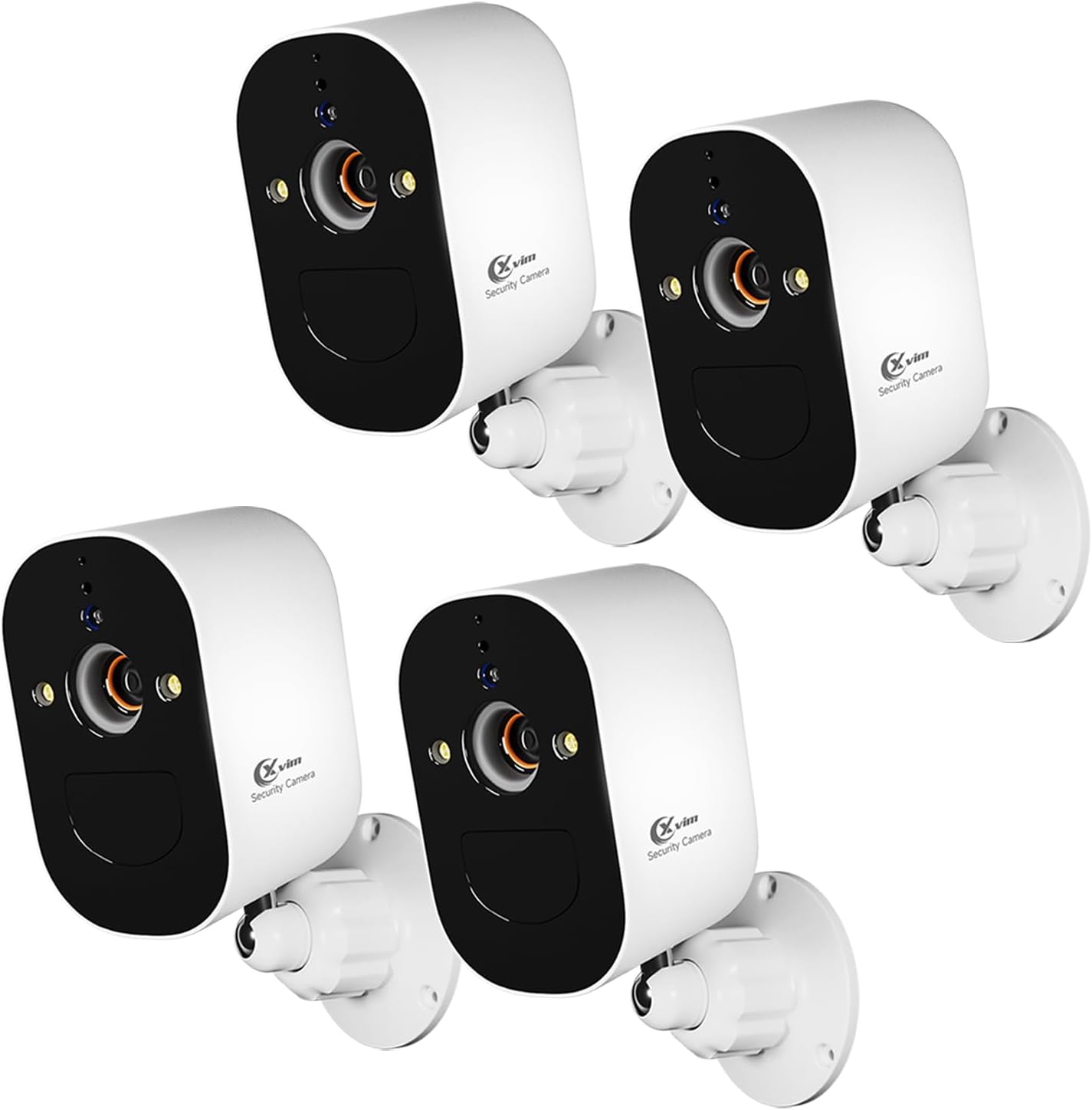 XVIM4Pack 1080P Wireless Security Cameras Outdoor, Battery Powered Home Security Camera with Spotlight, 2.4GHz WiFi, Waterproof, AI Motion Detection