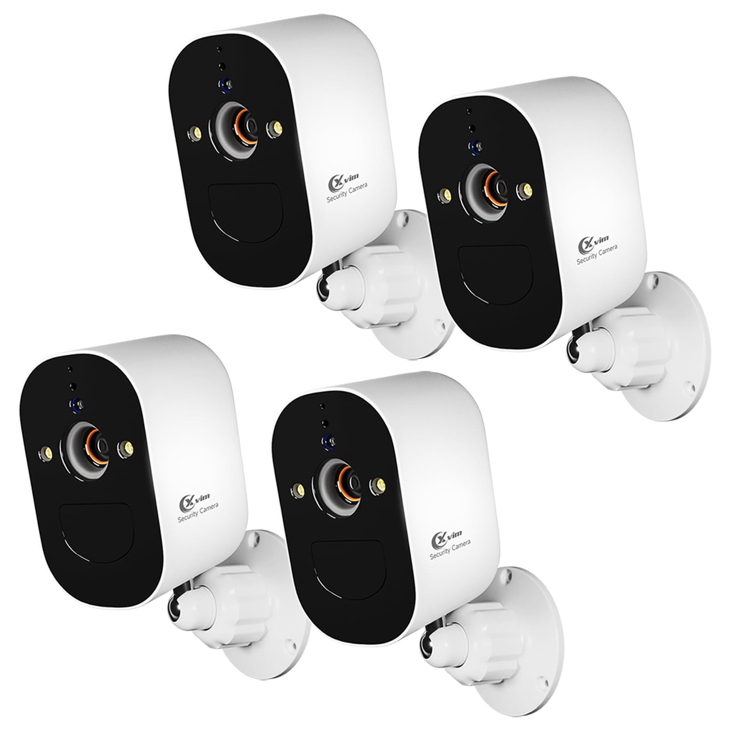 XVIM4Pack 1080P Wireless Security Cameras Outdoor, Battery Powered Home Security Camera with Spotlight, 2.4GHz WiFi, Waterproof, AI Motion Detection