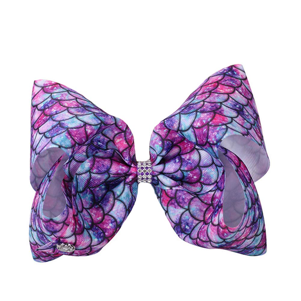 8 inches Mermaid scales Hair Bows Clips For Kids/Toddlers/Teens/Children Gifts