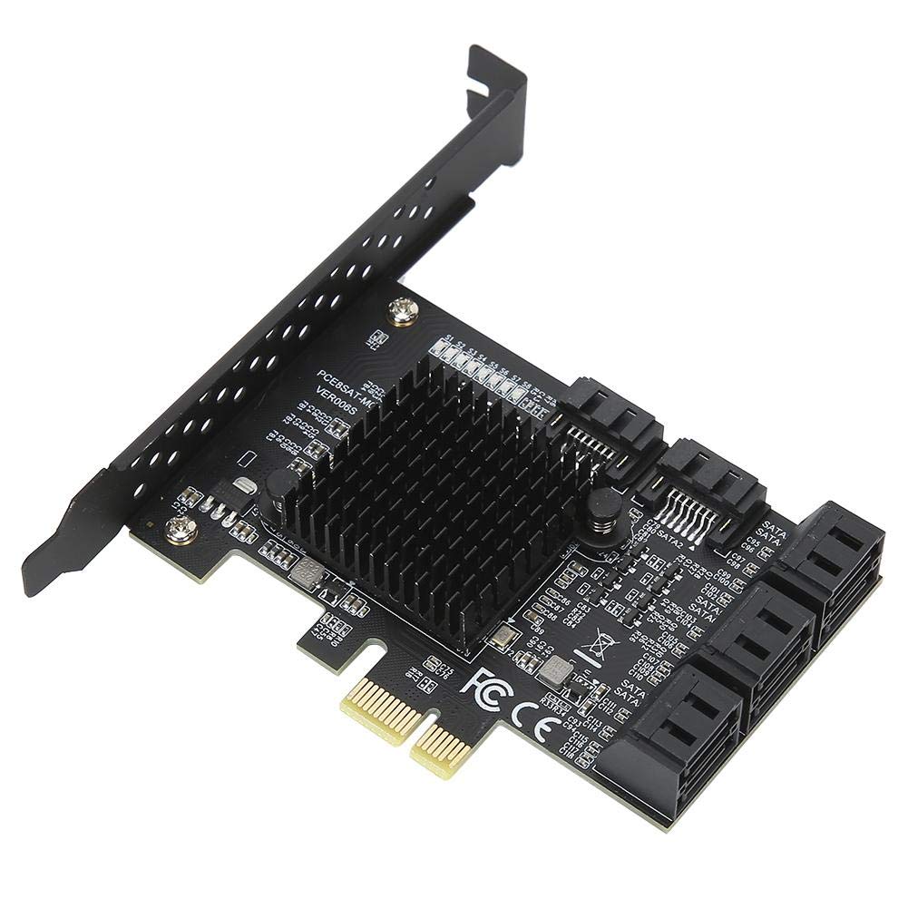 PCIe SATA Tarjeta de 8 Puertos Tarjeta de Expansión PCI-E 1X 2X 4X 8X 16X Expansion Card PCI-E a SATA3.0 Tarjeta Controladora SATA PCIe de 6 Gbps, para Desktop, para WINXP, Ubuntu