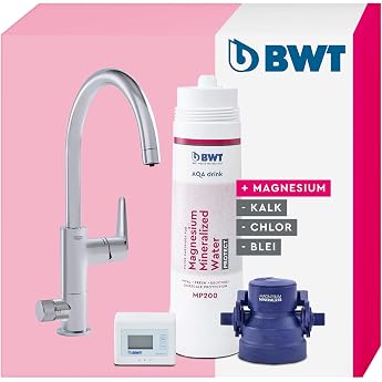 BWT AQA Drink Pure Urban Water Filter 2-Way Tap with C Spout & Magnesium Filter Cartridge Water Filter Drinking Water Filters Limescale Chlorine Lead & Copper