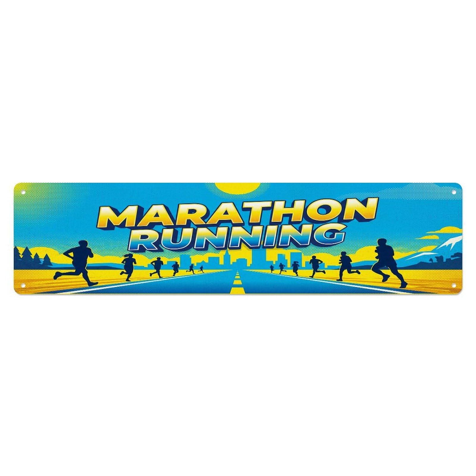 Olhnbad 4X16inch(10X40cm) Vintage Marathon Running Outdoor Activity Sports Metal Tin Sign