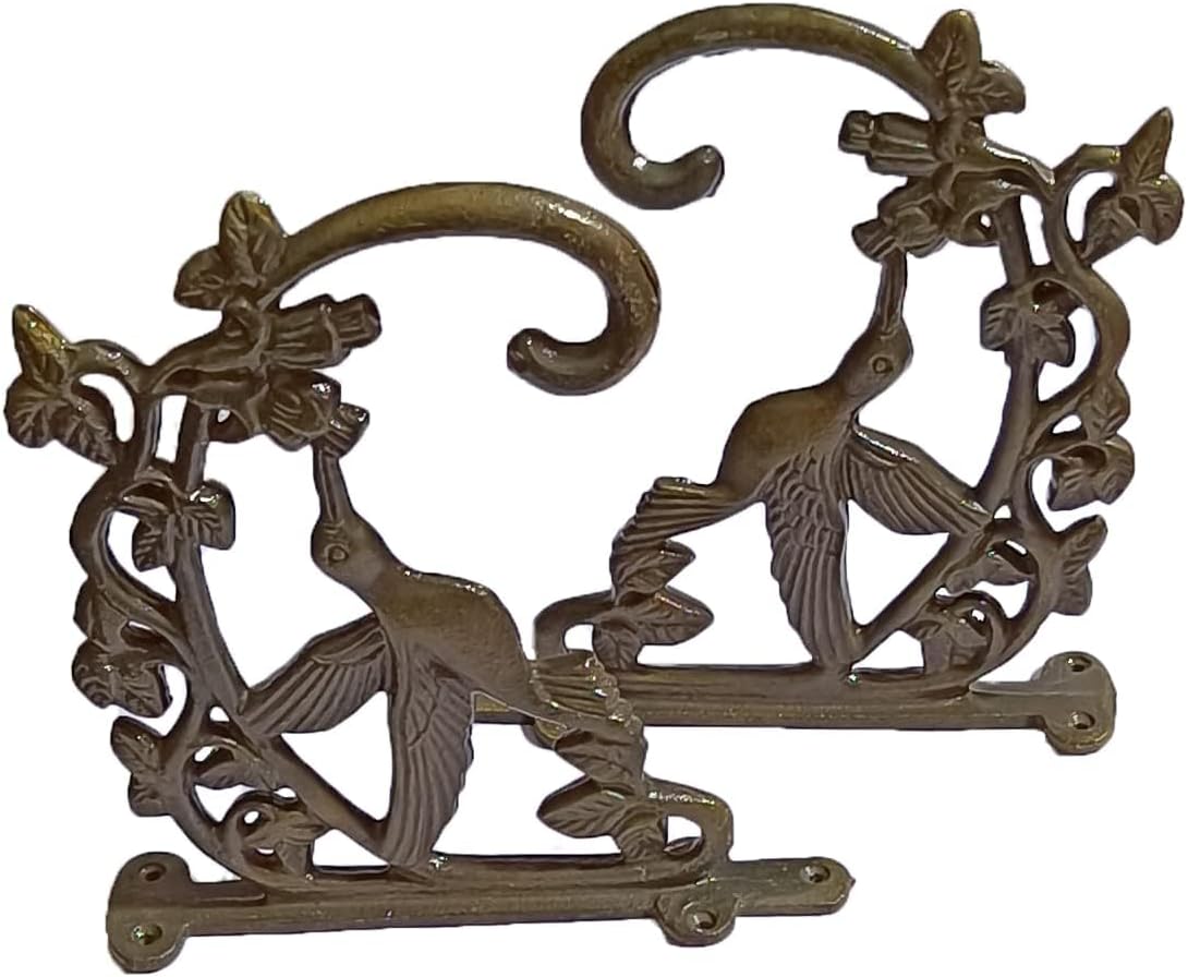 PARIJAT HANDICRAFT Pack of 2 Iron Plant Hanging Hangers Outdoor Indoor Sturdy Hooks for Flowers Planter Bird Feeder Hook Hanger.