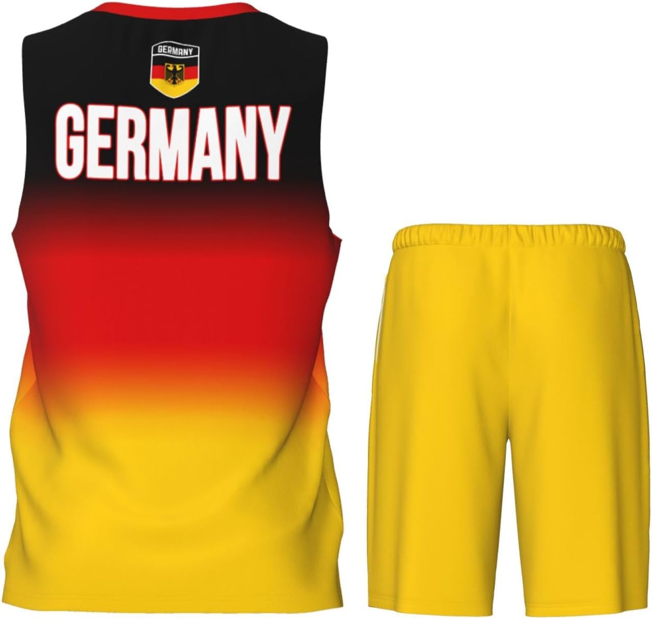 Germany Flag (2) Basketball Uniform Suit for Men Team Training Athletic Gradient Jersey