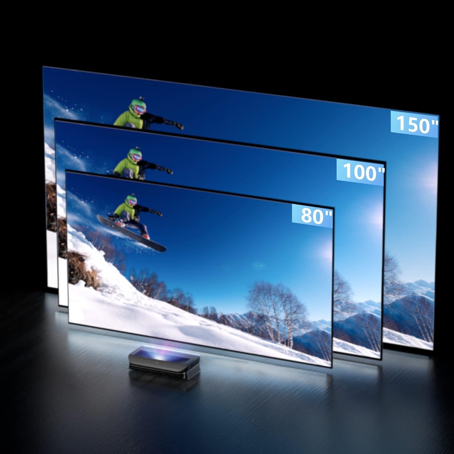 AWOL VISION Heimkino Bundle – Enthält LTV-3000 Pro 4K Ultrakurzdistanz Laser Beamer + 100" Mattweiße Leinwand + DLP Link 3D-Brille (2er-Pack)
