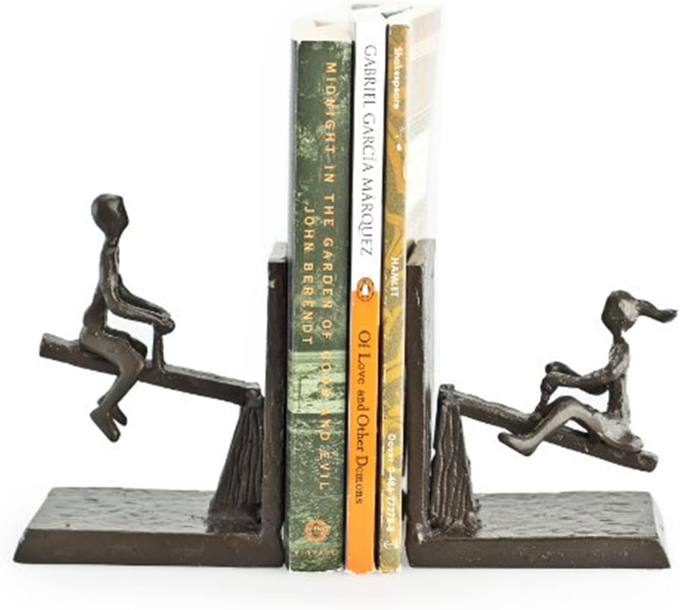 Danya B. ZI13023 See-Saw Metal Bookend Set. Iron Metal Art for Home and Office Decor – Decorative bookends for Shelves. Perfect Accents for Your Book Shelf or Coffee Table Book Organization