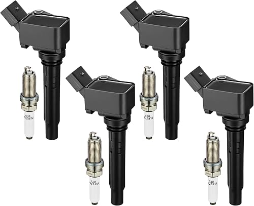 4 Ignition Coils+ 4 Spark Plugs UF716/LFER7BHX for Audi/VW A3/A4