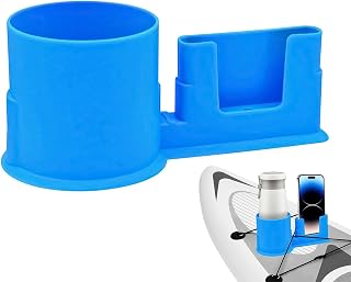 Soporte de Vaso para Paddle Surf,2 en 1 Giratorio Antideslizante,portavasos y portateléfono para Kayak | Compatible con Tablas de Paddle Surf, Surf, Barcos, Motos acuáticas, Salidas de Pesca