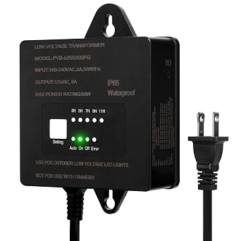 60W Low Voltage Transformer Outdoor, 120V AC to 12V DC