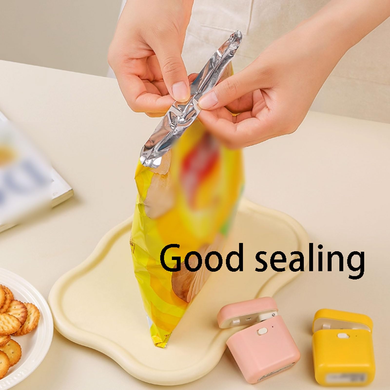 Máquina selladora al vacío, sellador de alimentos portátil de mano para cocina doméstica, diseño ligero para conservación de alimentos y cocción al vacío