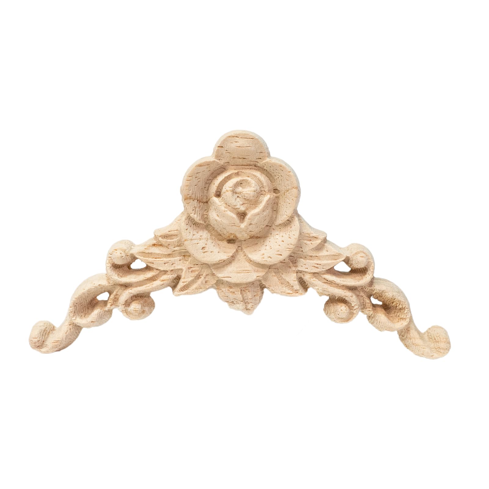 10PCS Decorative Wood Carved Appliques Onlays Unpainted Cute Wooden Corners,Flower Carvings Decals for Mirrors Cabinets Walls Doors Chests Dressers Night Stand DIY Artwork Project, 8x8cm/3.15