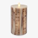 Luminara - Flameless Flickering Moving Flame Battery Operated Unscented Candle LED Décor & Gift- Embedded Pillar Collection - Everyday Fall & Autumn Birch Twigs (3.5" x 6.5")