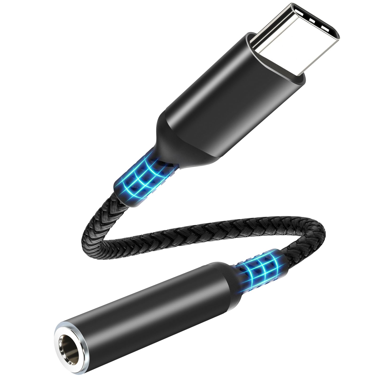 USB C to 3.5mm jack,USB C to headphone jack Adapter 3.5mm audio with HiFi DAC Chip aux to USB C for i Phone 15 Pro Max/15 Pro/15 Samsung S23 S22 S21 Note20 A53,Huawei P50 Mate,iPad Pro,MacBook Black