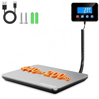 WESTHEY Shipping Scale, 0.5oz-440lb Digital Postal Scale for Packages | High Accuracy for Packages, Mail, Luggage, Pet, Food, Warehouse and Home Use
