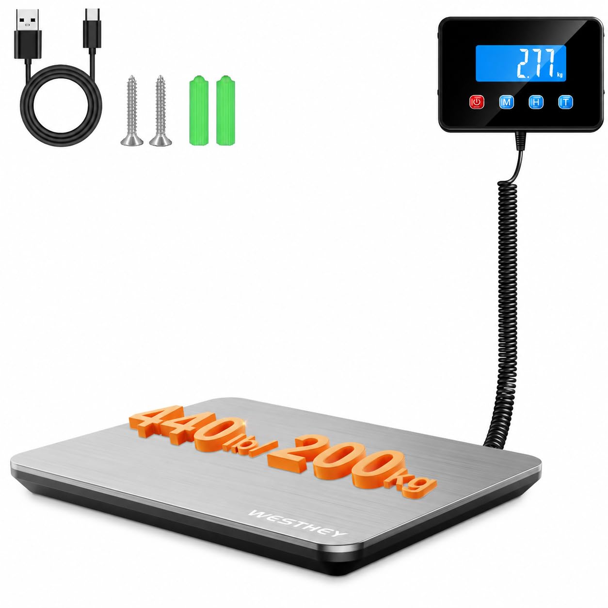 WESTHEY Shipping Scale, 0.5oz-440lb Digital Postal Scale for Packages