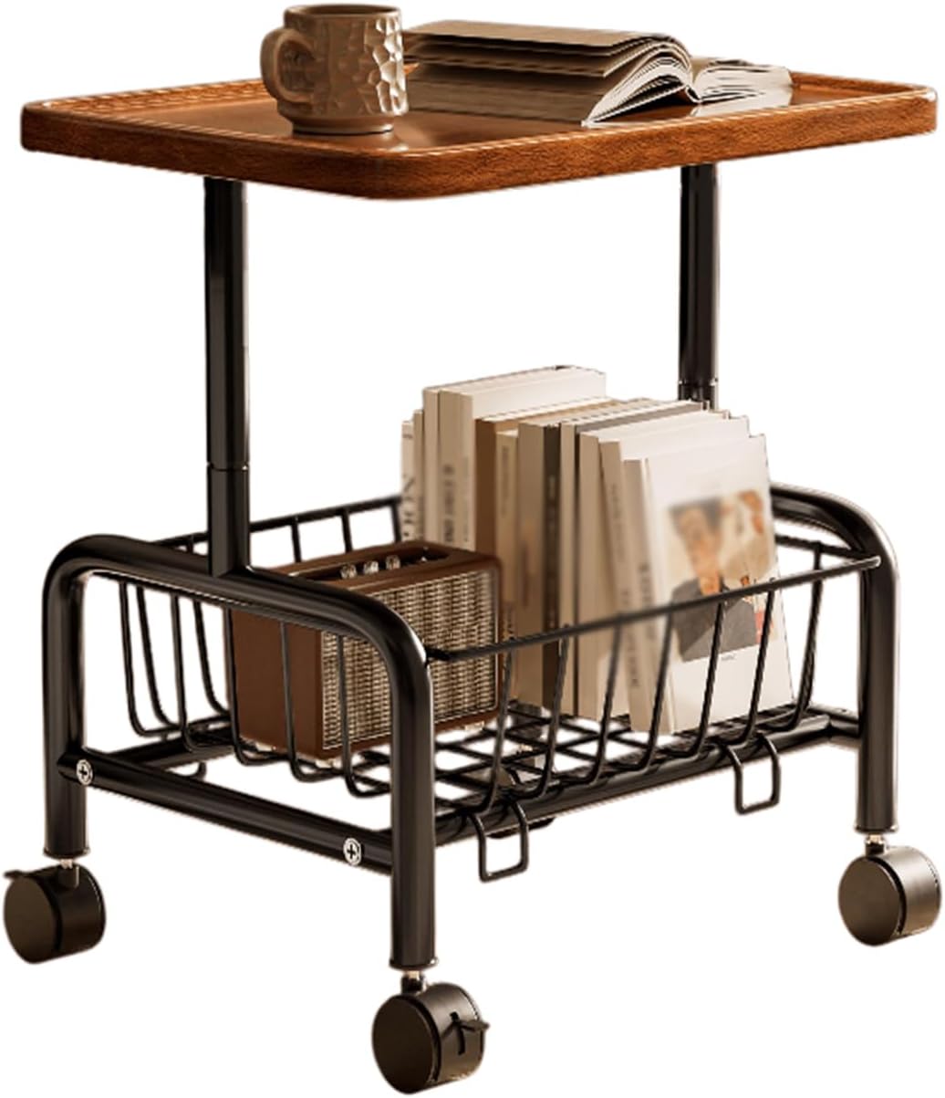 Edge Table, Detachable Pulley Sofa, Storage Layer Sofa Side Table, Couch Table Suitable for Living Rooms, Bedrooms, Bathrooms, Etc. (45Cm/17.72In*50Cm/19.69In).