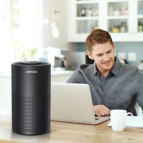 Miniatura 9 de AIRROMI Purificador de aire para dormitorio con filtros True H13 HEPA 3 en 1, purificadores de aire para mascotas para el hogar, olor a orina de