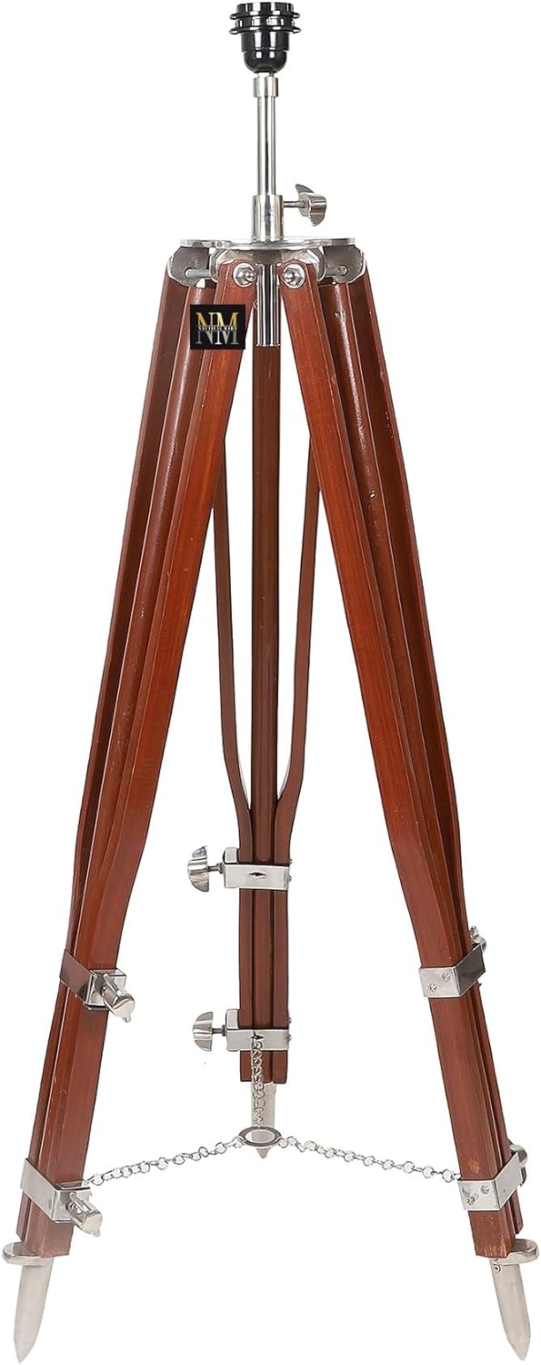 NauticalMart Vintage Classic Tripod Floor Lamp Nautical Floor Lamp Home Decor lamp Chrome Finish Adjustable Height