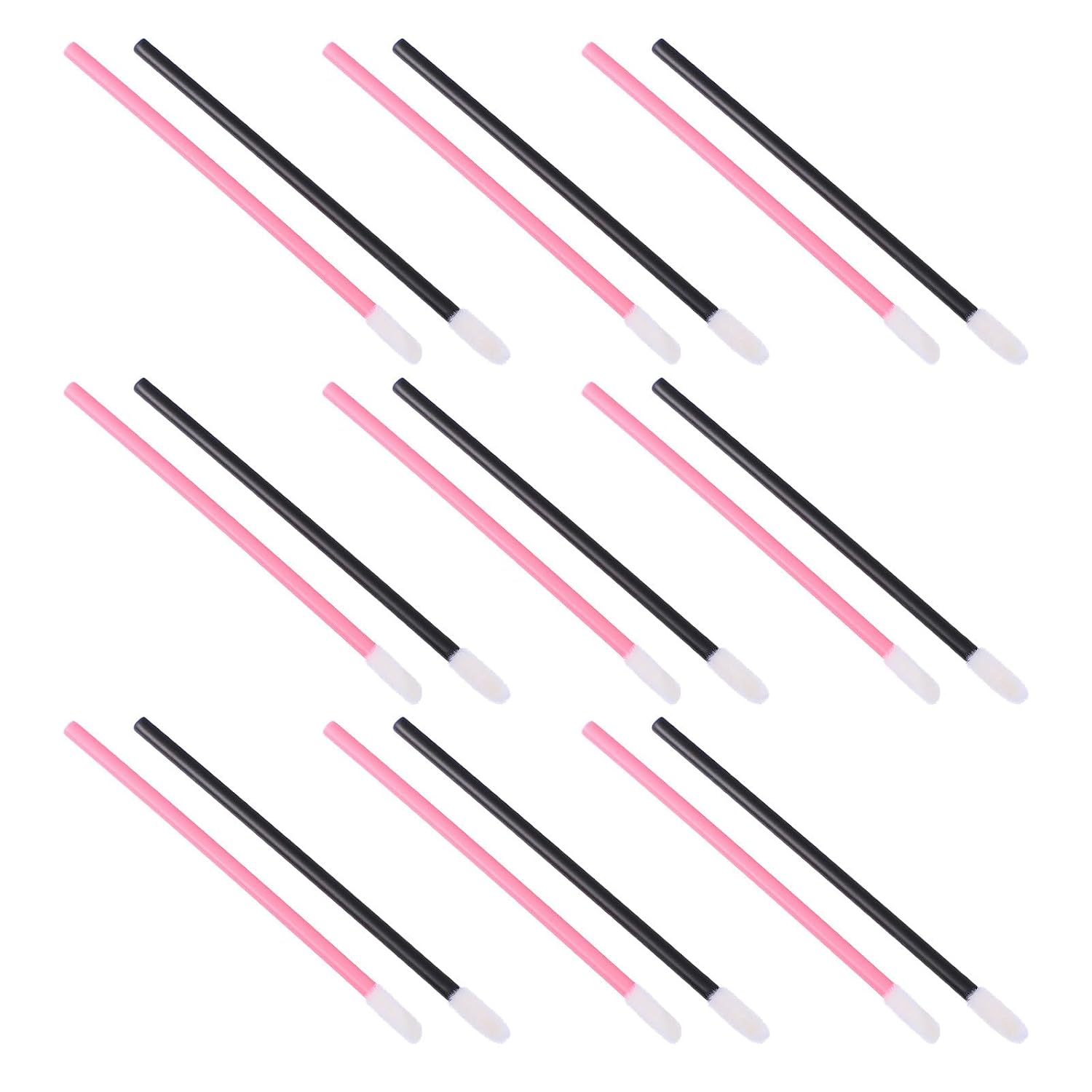 Generic 200pcs Disposable Lipstick Brush Makeup Lip Gloss Applicator Tools, Pink and Black Lip Makeup Brushes for Professional and Personal Use