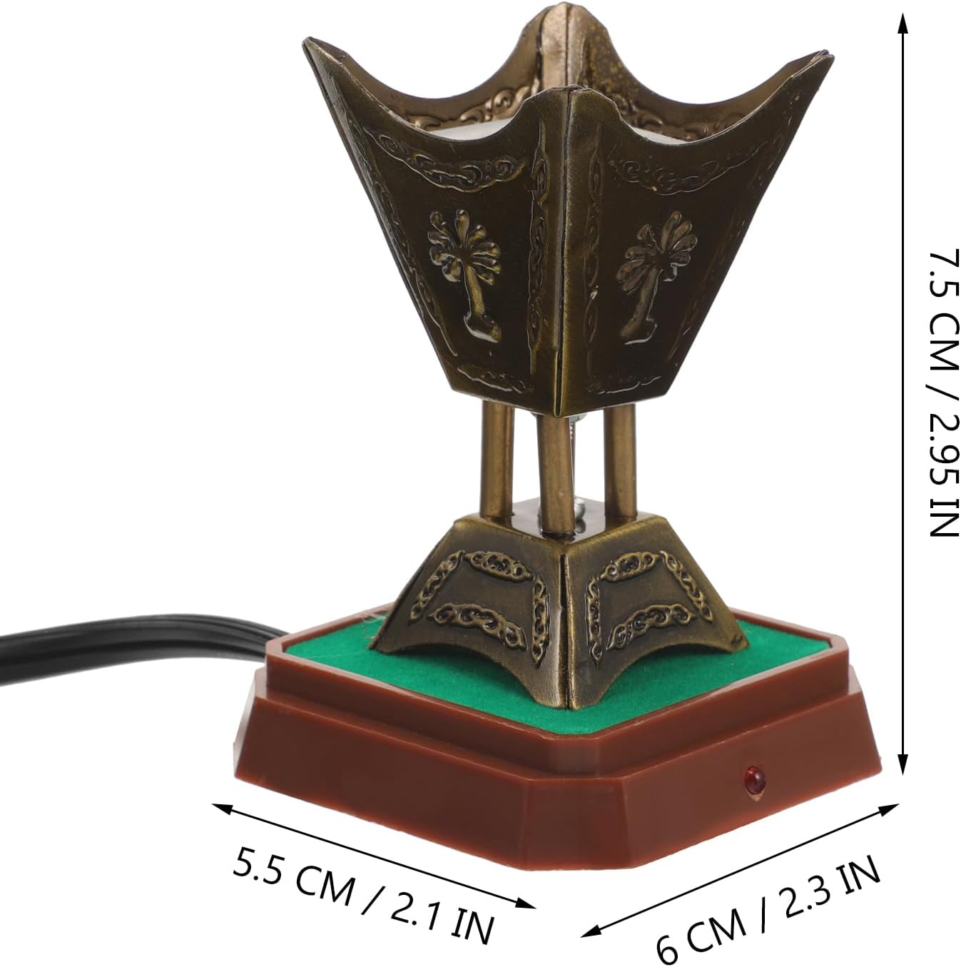 DECHOUS Electric Car Incense Burner, Vintage Arabic Censer, Aroma Burner, Aromatic Ornament for Car