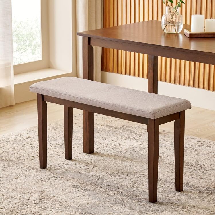 Image of Home Centre | Helios Lia | Solid Wood | 4 Seater Dining Table Sets | Brown | 1 Table with 2 Chairs and 1 Bench | 1 Year Warranty
