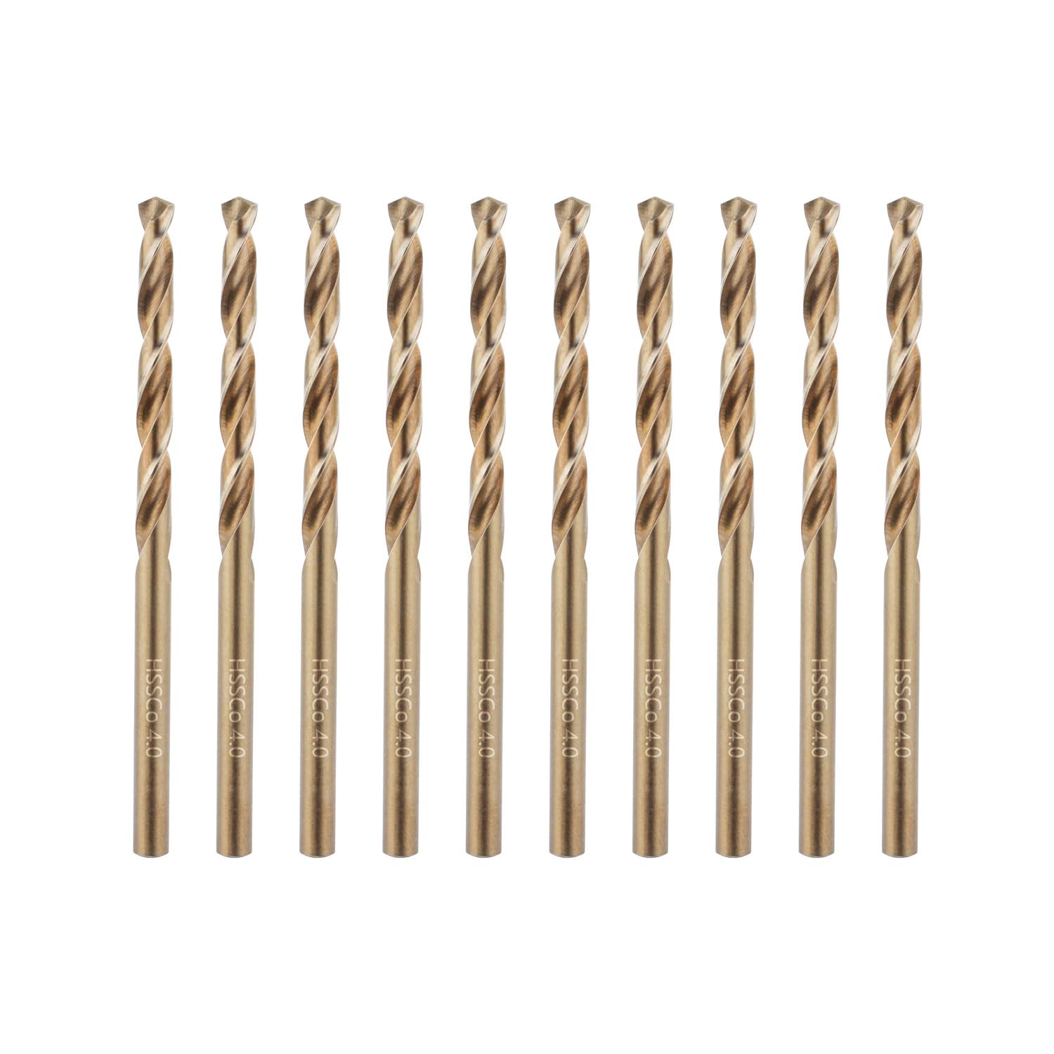 Duraherra Cobalt Drill Bits Set 4mm 10-Pieces, M35 HSS Metric Jobber Drill Bit Set with Plastic Case for Stainless Steel, Metal, Aluminium, Tile, Wood, Plastic and Iron — image 1