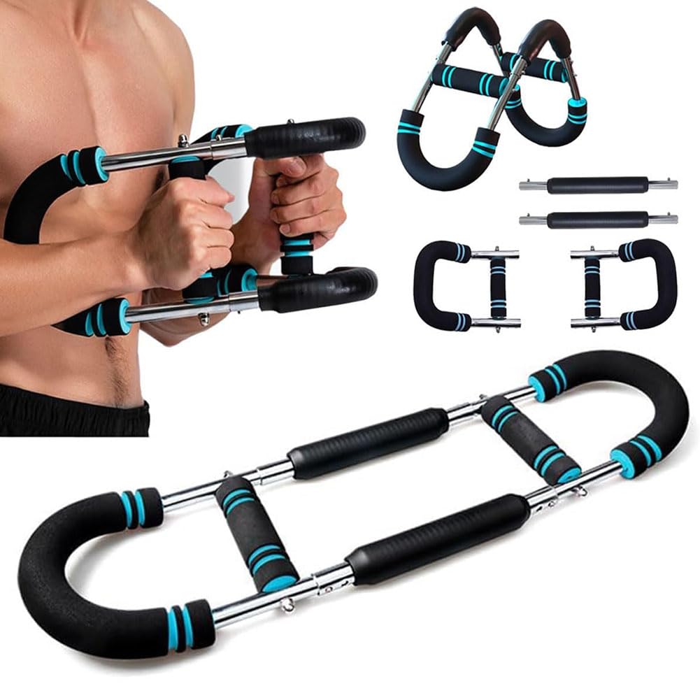 Sake Twister Arm Trainer, Twister Arm Exerciser Adjustable Chest Expander Portable Power Twister Bar Muscular Strength Enhancer Thigh Master Trainer Men Upper Body Strength at Home Fitness Equipment