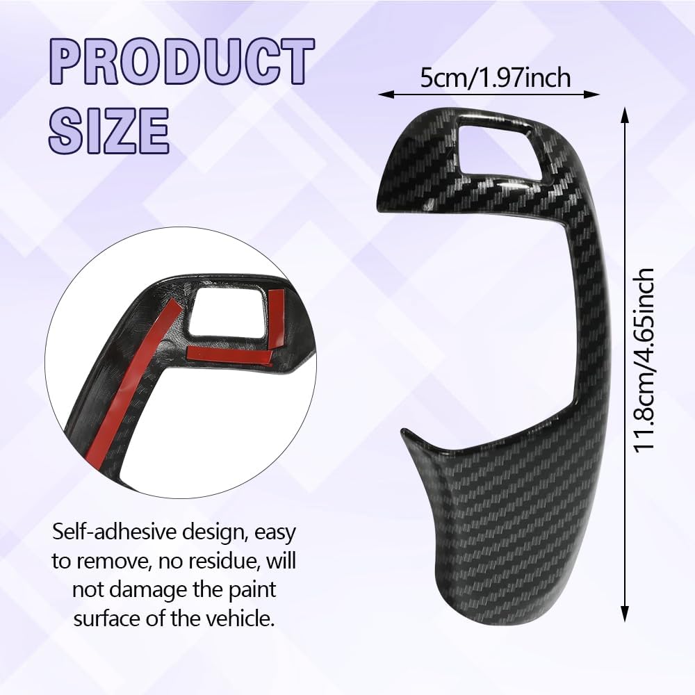 Car Gear Shift Knob Cover, Car Shift Knob Panel Sticker, Carbon Fiber Gear Lever Cover, Car Sporty Interior Knob Sticker Cover Compatible with F20 F30 F31 F34 X5 F15 X6 F16 X3 F25 X4 F26 F1