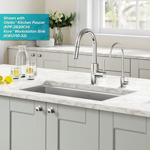 Miniatura 6 de Kraus KPF-3121BG Allyn - Grifo de cocina (puente transicional) con cabezal de pulverización extraíble, color dorado cepillado